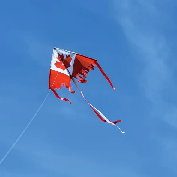 Premier Kites - 28 in. Fringe Delta Kite - Canada Flag