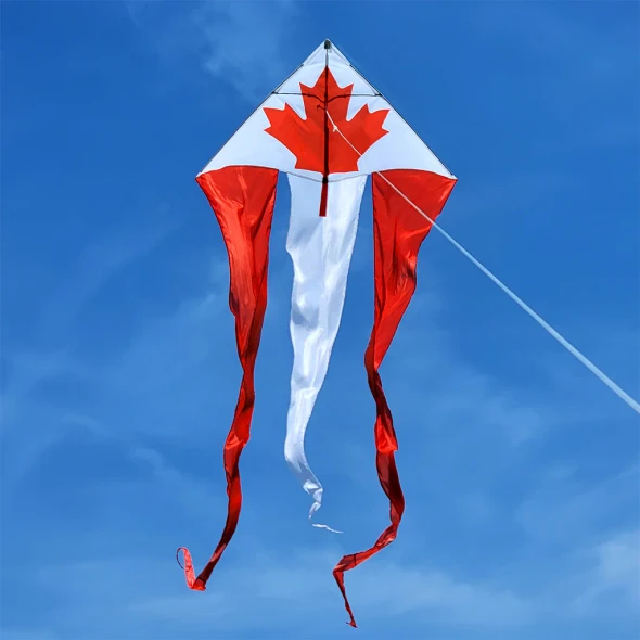 Premier Kites - 46 in. Flo-Train Delta Kite - Canada Flag (Single Kite)