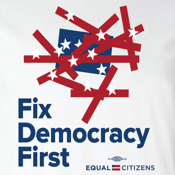 Fix Democracy First - Flag Design (Unisex White Tank)