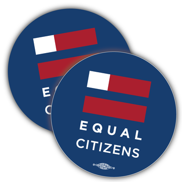 Equal Citizens Logo - Navy (3.5" x 3.5" Vinyl Sticker -- Pack of Two!)