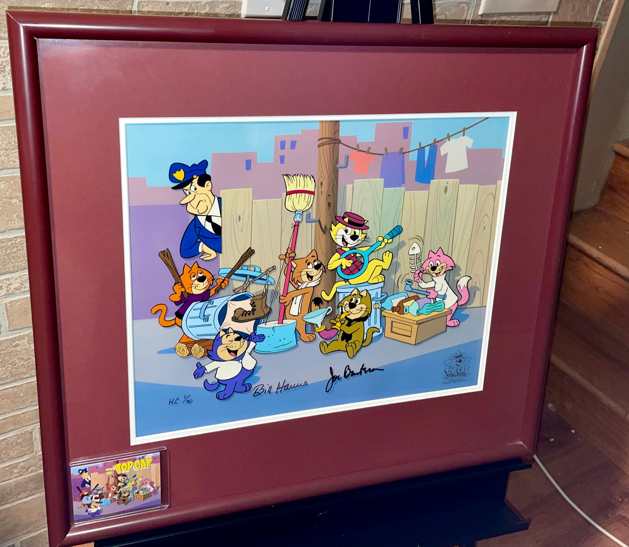 Hanna Barbera signed Cel Top Cat 30th Anniversary Very Rare Number