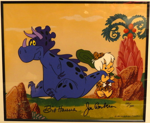 Flintstones Signed Hanna Barbera Cel "RELUCTANT BUDDY"  "Bamm Bamm "VERY  RARE