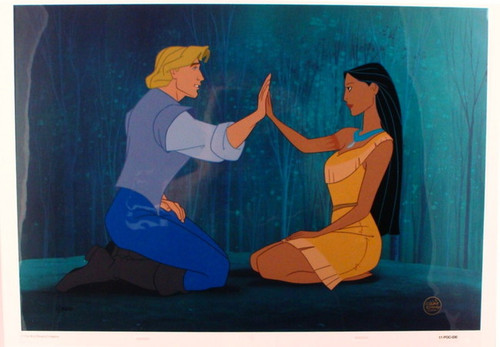 Disney POCAHONTAS Cel "TWO WORLDS" *A Very Rare Number 1 *Sold-Out*w/Studio COA