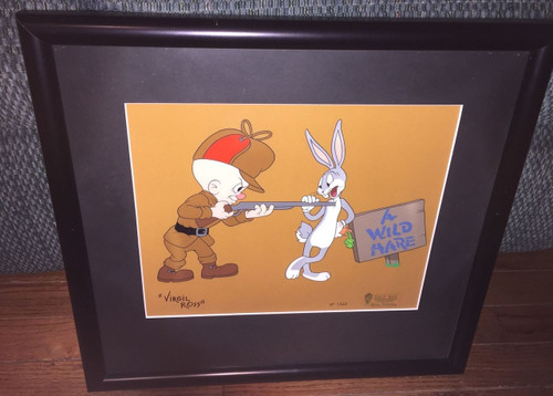 Bugs Bunny Elmer Fudd Cel A WILD HARE signed Virgil Ross Artist Proof Number 1