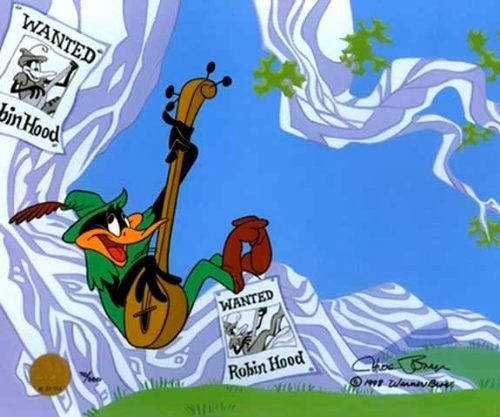 Warner Brothers Daffy Duck Cel Robin Hood Daffy Signed by Chuck Jones Art Cell