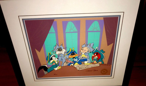 Bugs Bunny Daffy Duck Pepe Cel "DUCKLARATION OF INDEPENDENCE"Signed Chuck Jones