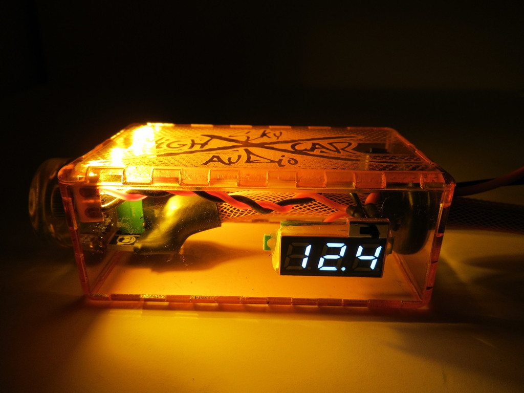 SHCA XL CLEAR LED BASS KNOB WITH VOLTMETER AND LEDs