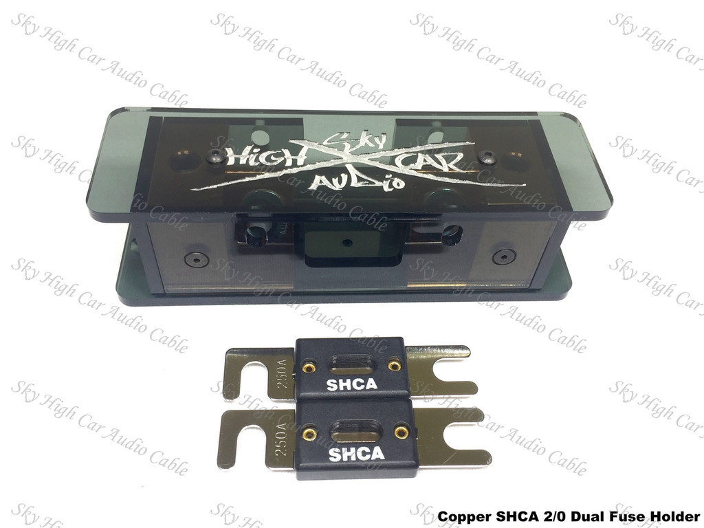 SKY HIGH 300A ANL Fuse Holder Kit – 0 Gauge OFC Wire, 1ft Blue Power Cable For Car Audio Install