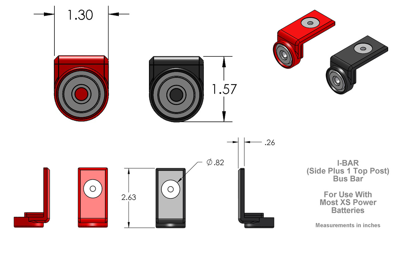 XS Power 551 I-BAR Side and Top Terminal Adaptor
