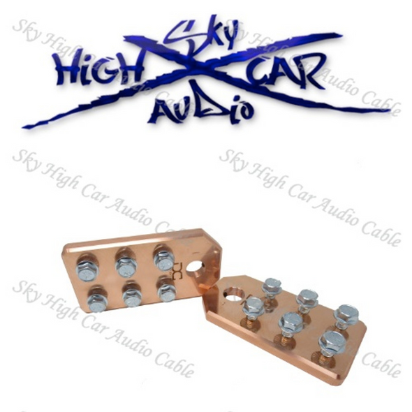 DC Audio Flat 6 Spot SAE Copper Battery Terminals