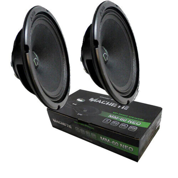 Pair of Deaf Bonce Machete 6.5" Mid-Range Speakers 200 Watt 4 Ohm Black MM-60NEO