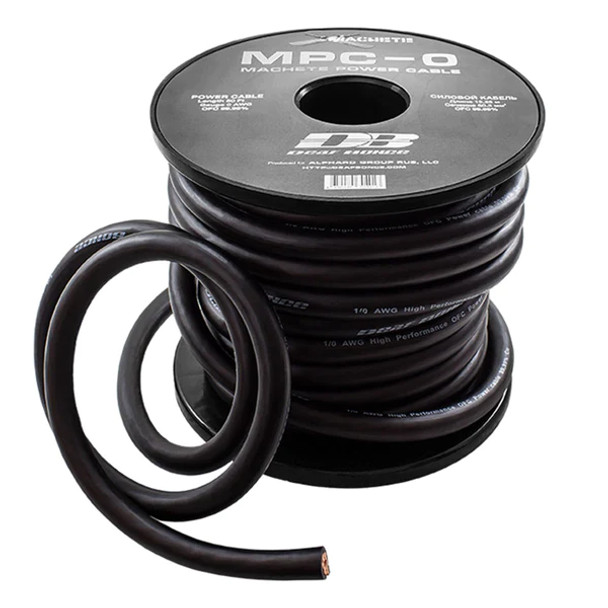 Deaf Bonce Machete 0 AWG 50 ft Black 99.9% Oxygen Free Copper Power Cable MPC-0