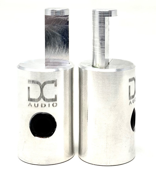 DC Audio - 1/0 to 4 Gauge Wire Reducers Machined Amplifier Inputs - Aluminum (Pair)