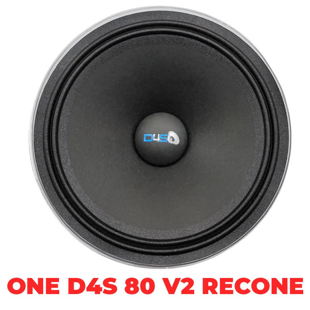 DOWN4SOUND PRO AUDIO RECONE D4S-80 8 INCH MIDRANGE SPEAKER | 180W RMS | 4 OHM - SINGLE