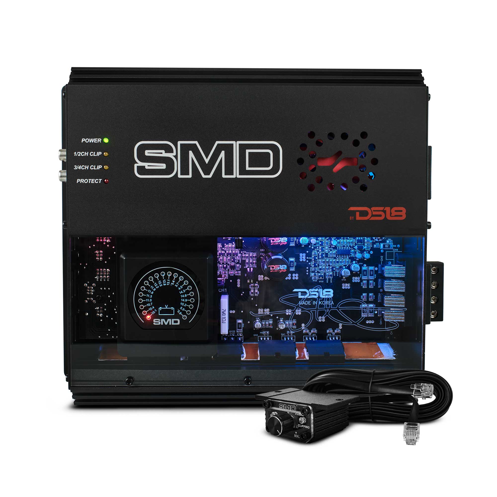 SMD 4-Channel Class AB Amplifier with VM-1 Voltmeter and Digital