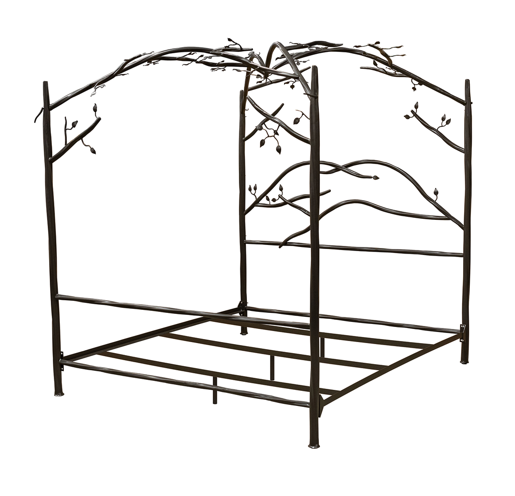 outdoor tree branch bed frame design