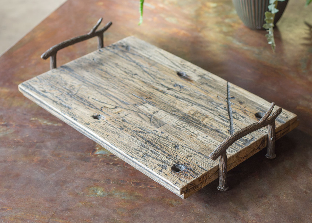 wood and iron tray