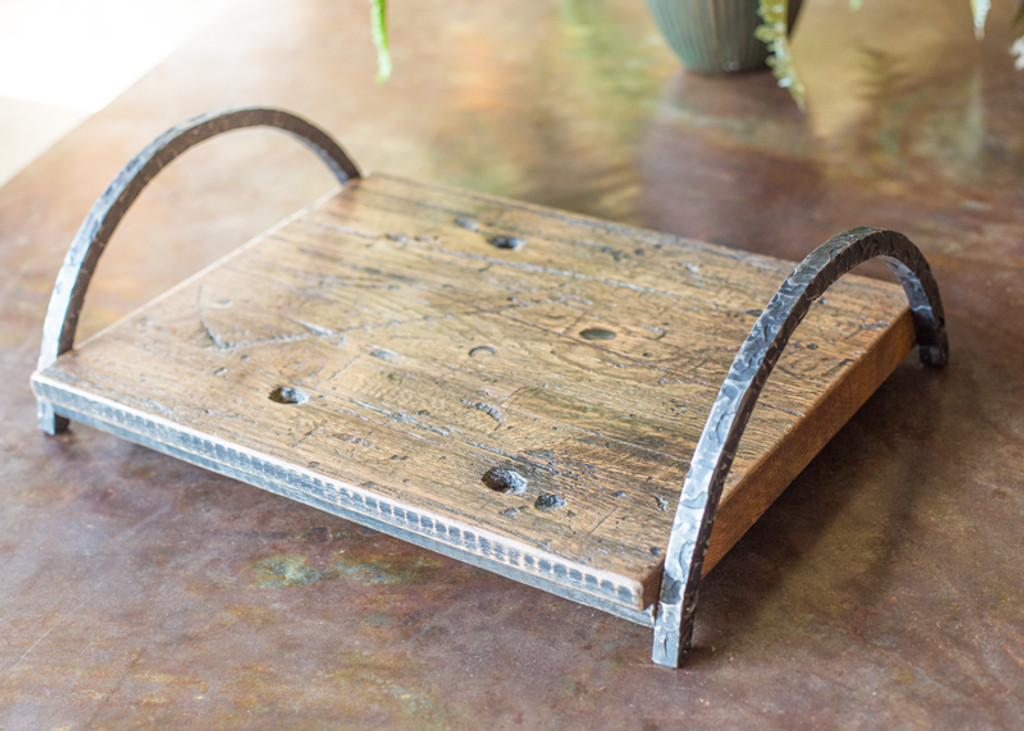 wood and iron tray