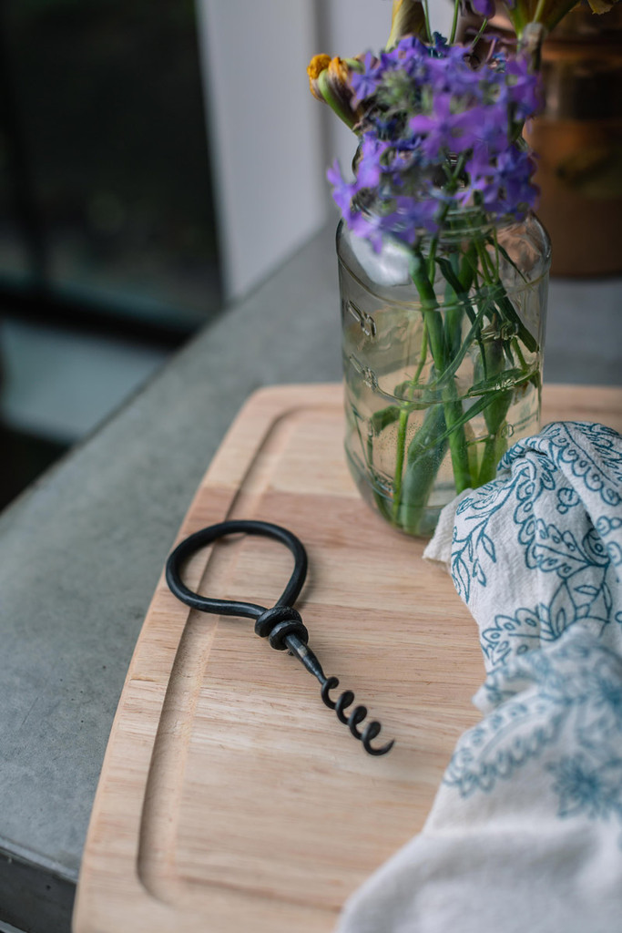 Hand-Forged Unwind Corkscrew with Leather Pouch