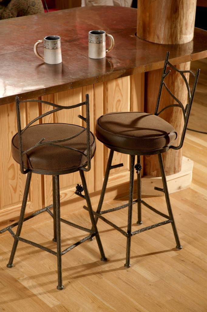 Pine Iron Stool