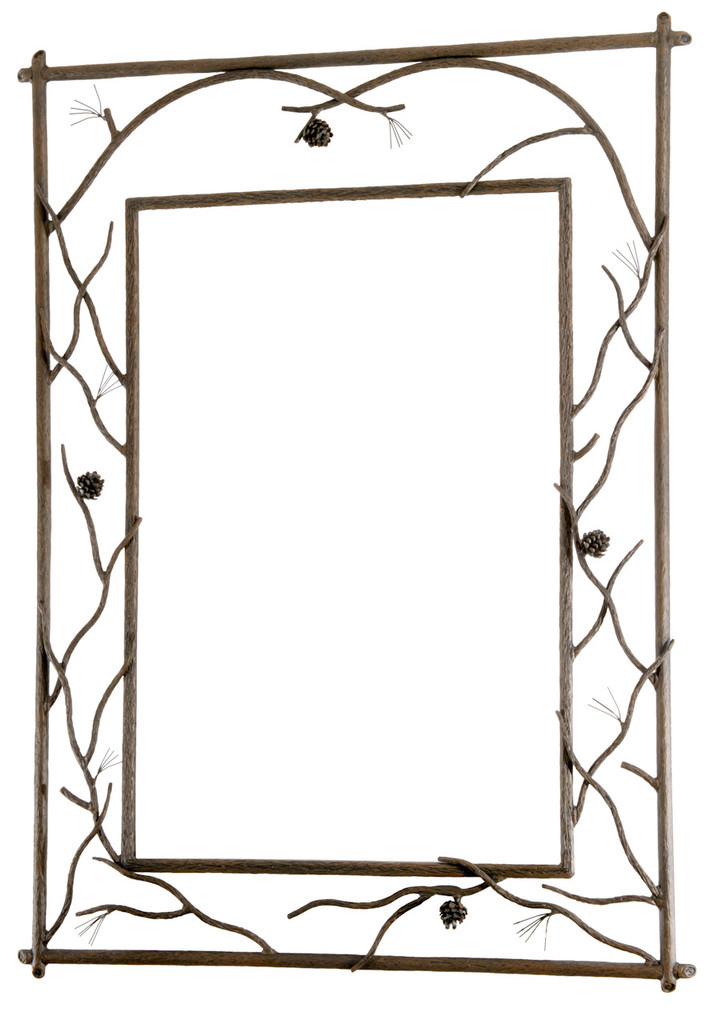 Pine Branched Iron Wall Mirror