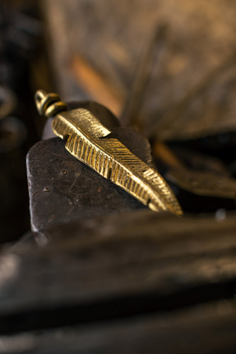 Custom Hand-Forged Feather Charm