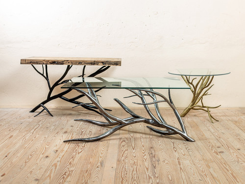 Sycamore Hand-Forged Iron Console Table