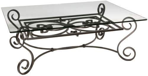 Stratford Cocktail Iron Table with Glass Top