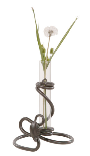 Custom Leaf Iron Bud Vase