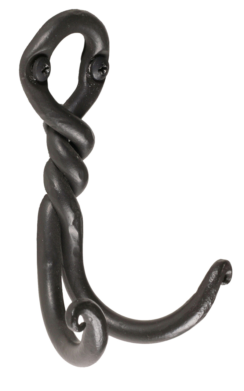 Twist Hand Forged Iron Hook Double