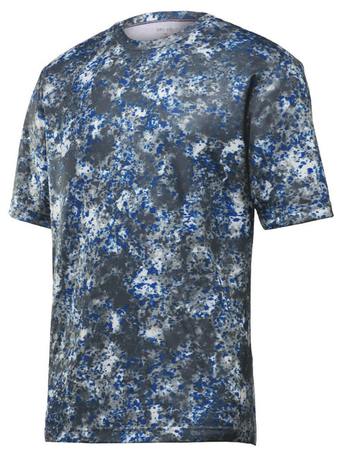 Moisture-Wicking Electric Heather Athletic Shirt in True Royal Blue