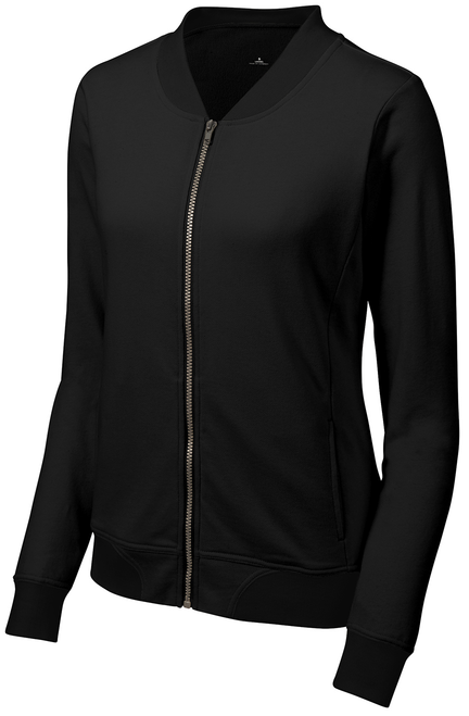 Black Ladies Lightweight French Terry Bomber