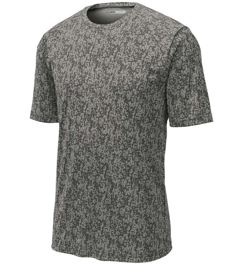 Grey Concrete Digital Camo Workout Moisture Wicking Tee