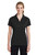 Ladies Moisture-Wicking Short Sleeve Polo showcased on a model, highlighting its tailored fit, short sleeves, and stylish design. Perfect for versatile occasions.