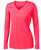 Hot Coral Ladies LoSleeve V-Neck Moisture Wicking Athletic T-Shirt