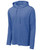 Elevate your style in the Tri-Blend Wicking Long Sleeve Hoodie in royal heather – a vibrant and comfortable option.