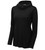 Ladies Tri-Blend Wicking Long Sleeve Hoodie in Classic Black – Elevate your comfort with moisture-wicking performance.