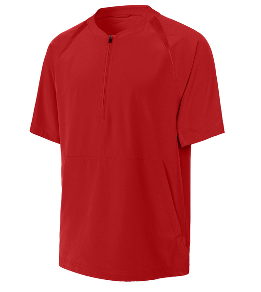 Red 1/2 Zip Short Sleeve Speed Jacket