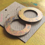 Reversible Circle Recycled Paper Earrings - Gold / Dark Green
