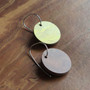 Reversible Circle Recycled Paper Earrings - Yellow / Brown