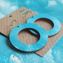 Reversible Circle Recycled Paper Earrings - Pink / Blue