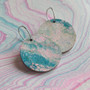 Reversible Circle Recycled Paper Earrings - Blue & Pink / Pink & White