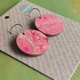 Reversible Circle Recycled Paper Earrings - Pink / Green & Gold