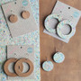 Reversible Circle Recycled Paper Earrings - Light Speckle / Brown