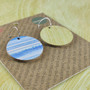 Reversible Circle Recycled Paper Earrings - Blue & White / Mint & Gold