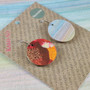 Reversible Circle Recycled Paper Earrings - Pastel Stripes / Autumn Colours