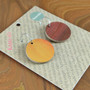 Reversible Circle Recycled Paper Earrings - Brown / Gold & Red