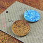 Reversible Circle Recycled Paper Earrings - Blue Speckle / Copper Crackle