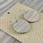 Reversible Circle Recycled Paper Earrings - Grey & Gold / Latte