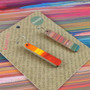 Reversible Paddle Recycled Paper Earrings - Multicolour Stripes / Fire Stripes